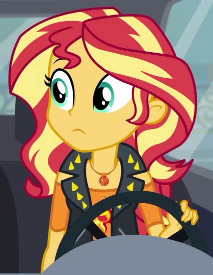 3040279 Safe Screencap Sunset Shimmer Human Driving Miss Shimmer