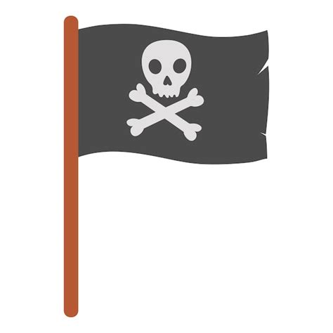 Bandeira De Pirata Isolada No Fundo Branco Jolly Roger Ilustra O