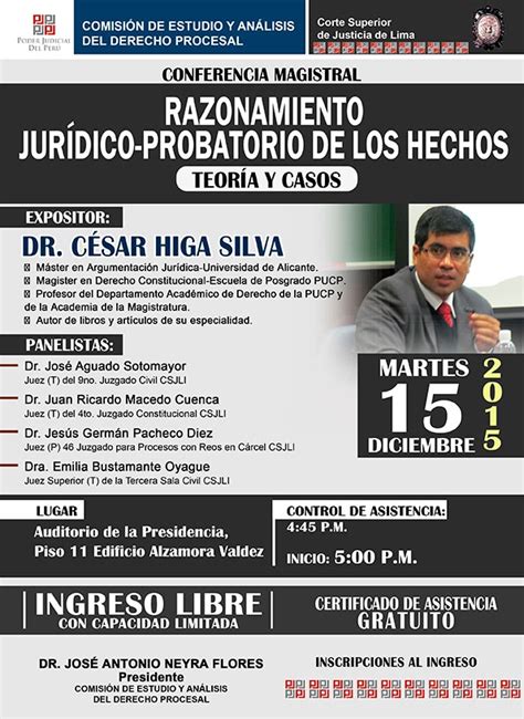 Conferencia Sobre Argumentaci N De Los Hechos Del Dr C Sar Higa Silva