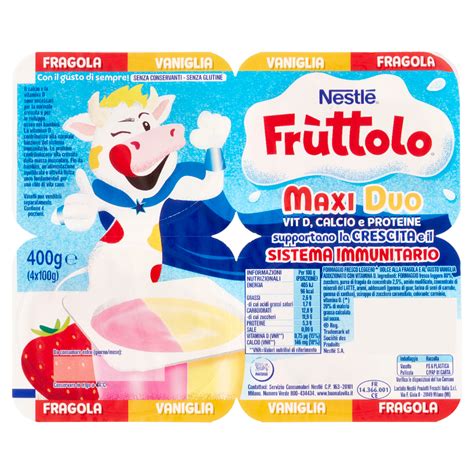 NESTLÉ FRUTTOLO Maxi Duo Fragola Vaniglia 4 x 100 g Carrefour