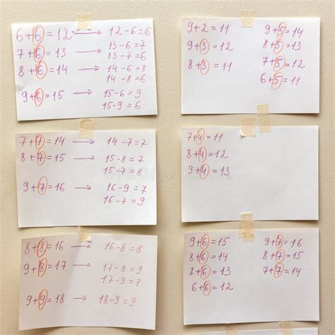 basic math examples   child  learn  remember stock photo