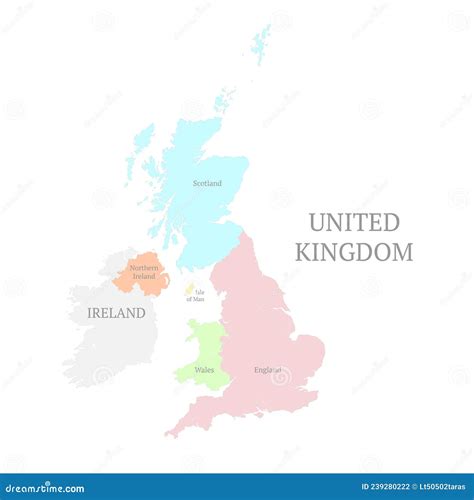 United Kingdom Map Detailed Outline And Silhouette The Four Countries