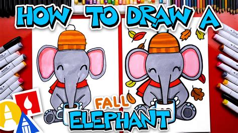 How To Draw A Fall Elephant - Autumn - Art For Kids Hub