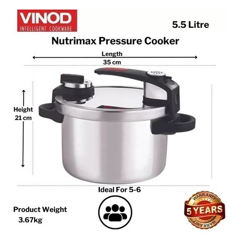 Buy Vinod Nutrimax Pressure Cooker 5.5 Litre From Nikshan Online | No ...