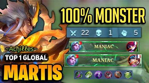 2X MANIAC 22 KILL Martis One Shot Build Top 1 Global Martis Best