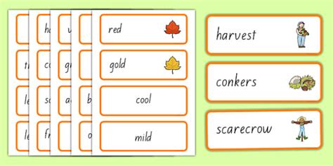 Autumn Word Cards Hecho Por Educadores Twinkl