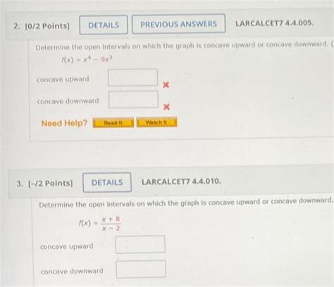 Solved 2 0 2 Points DETAILS PREVIOUS ANSWERS LARCALCET7 Chegg