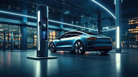 Premium AI Image | electric car charger on plain background