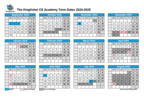 Term Dates, Kingfisher CE Academy