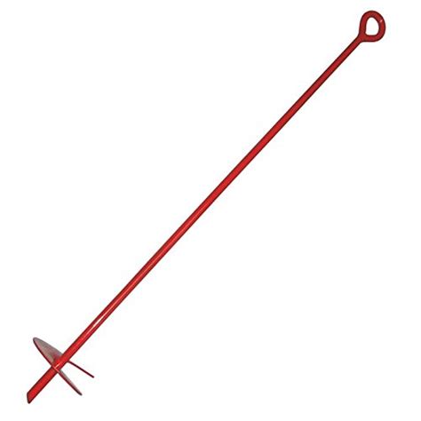 MTB 48 Inch Auger Earth Anchor 6 Inch W Helix 18mm Rod Painted Red