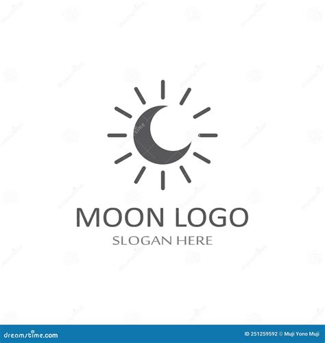 Full Moon And Half Moon Logo With Logo Vector Icon Concept Design And