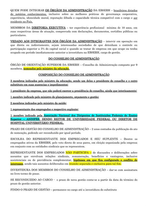 Resumo Reg Interno Ebserh Pdf