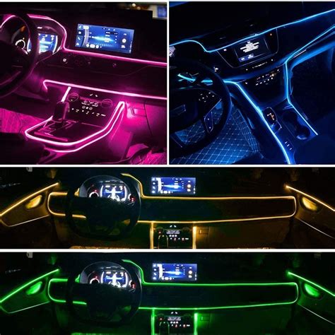 Luz Interior Del Coche Tira De Led In M Rgb App Control Meses Sin