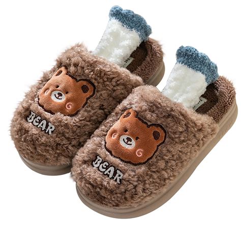 Lovskoo Men S And Women S Fuzzy Slippers Novelty Flat Fluffy Non