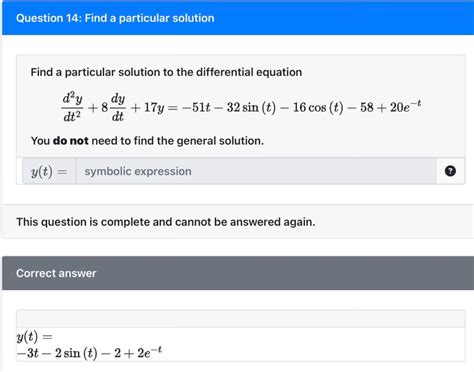 Solved Find A Particular Solution To The Differential Chegg