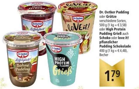 Dr Oetker Pudding Oder Grütze Oder High Protein Pudding Grieß Schoko