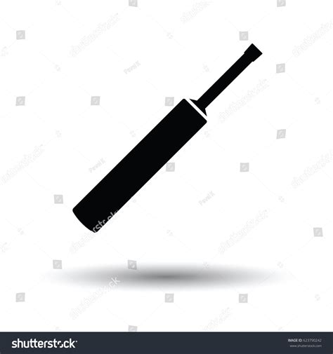 Cricket Bat Icon White Background Shadow Stock Vector Royalty Free