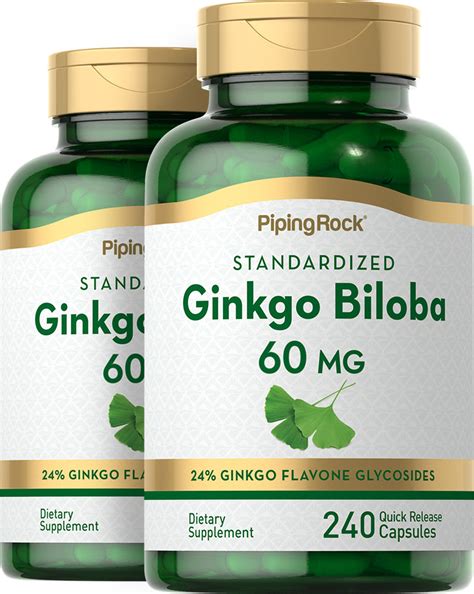 Ginkgo Biloba Extract 60 Mg 2 X 240 Capsules Benefits Pipingrock Health Products