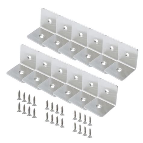 Uxcell 12pcs 45x45mm Stainless Steel L Shaped Angle Brackets With