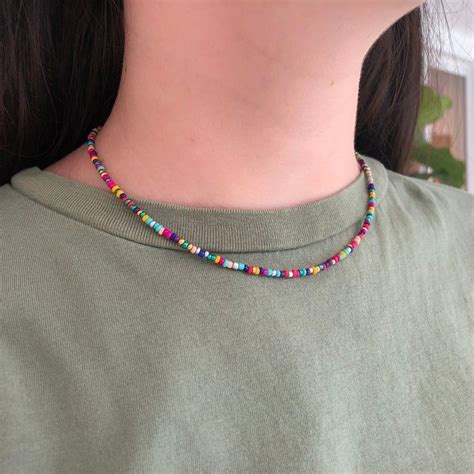 Rainbow Madness Seed Bead Necklace Etsy Beaded Jewelry Beaded Necklace Beaded Jewelry