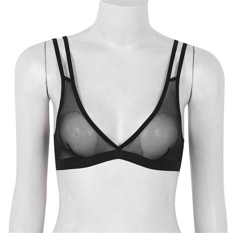 Buy Women S Sexy Sheer Bra See Through Mesh Lingerie Low Cut Unlined