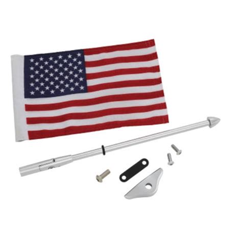 Show Chrome Folding Flag Pole Chrome With Us Flag Gl1800 52 965 Ebay