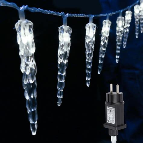 Guirlande Noel Exterieur 10 m 40 LED Lumières de Stalactite Glaçons