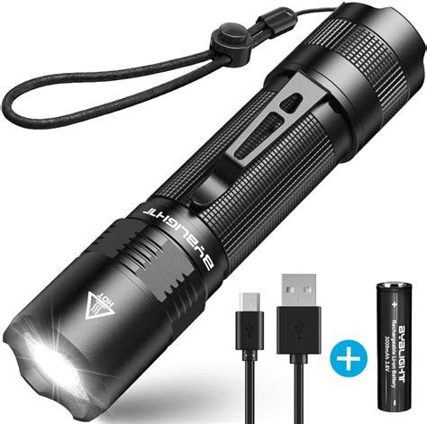 1000 Lumen Single Mode Led Flashlight, Super Bright Zoomable Tactical ...