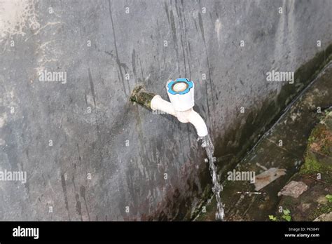 muslim wuduwater tab flowing stock photosplastic  stainless steel