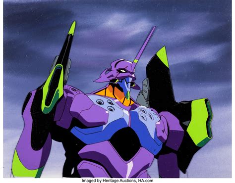 Neon Genesis Evangelion Eva Unit 01 Production Cel Setup With Lot 17223 Heritage Auctions