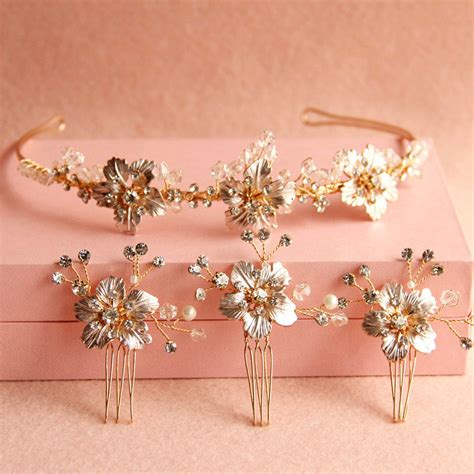 Buy Wholesale New European Bridal Gold Crystal Beads Flower Wedding