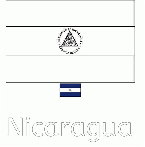 Dibujos De Bandera Nicaragua Para Colorear Vsun