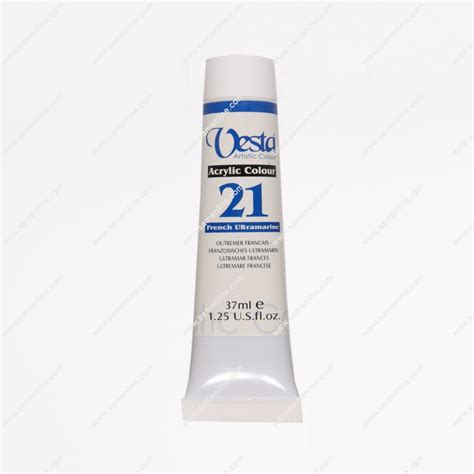 رنگ اکریلیک تک رنگ وستا 37 میلی لیتری کد French Ultramarine 21 فروشگاه تخصصی ملزومات هنری