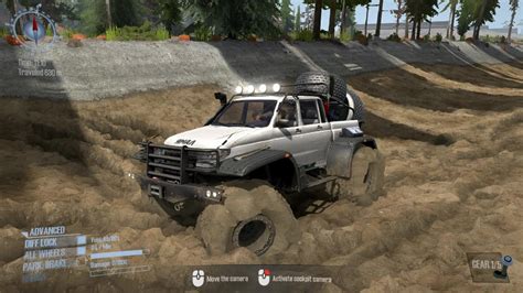 Spintires Mudrunner Yamal White Truck Driving On Deep Mud Mudrunner