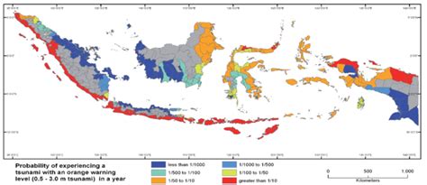 Tsunami Hazard in Indonesia by AIFDR (Source: Horspool et al., 2013) | Download Scientific Diagram