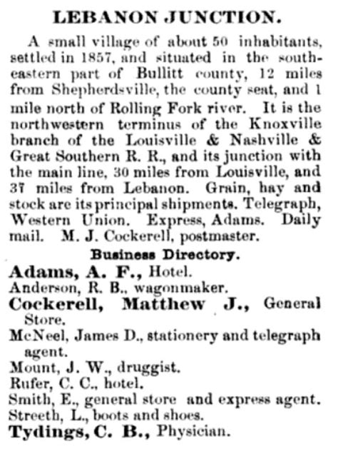 Bullitt County History - Ky State Gazetteer, 1876-77