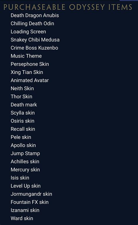 All upcoming purchasable Odyssey Items/Skins ️ ️ ️ : Smite