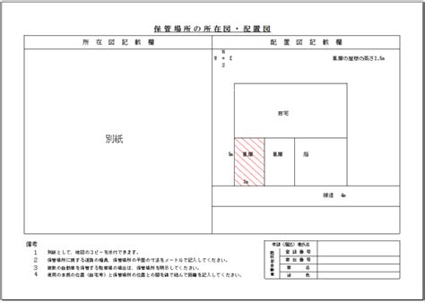 車庫証明の所在図・配置図の書き方｜一軒家・アパート・マンション・月極駐車場・立体駐車場・機械式駐車場の図面見本 | あなたの街の車庫証明マニュアル