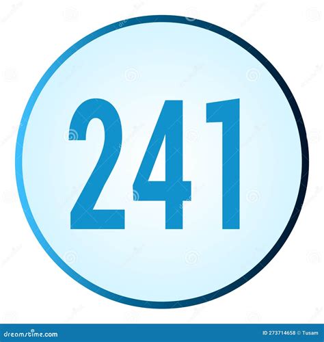 Number 241 Symbol Or Logo With Round Frame In Blue Gradient Color Stock