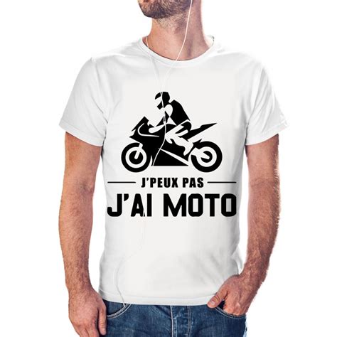 T Shirt J Peux Pas J Ai Moto Cadeau Motard Homme Taille S