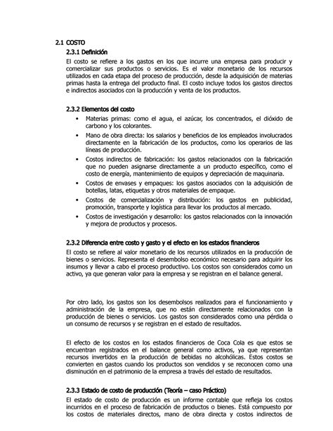 Costo Resumen Contabilidad De Costes Y Contabilidad De Gesti N Vol