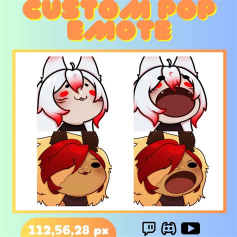 Custom Pop Emotes Twitch Discord Kik Youtube Tiktok Animated Emote