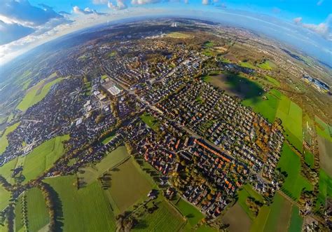 Luftaufnahme Bergkamen Fish Eye Perspektive Stadtzentrum Im