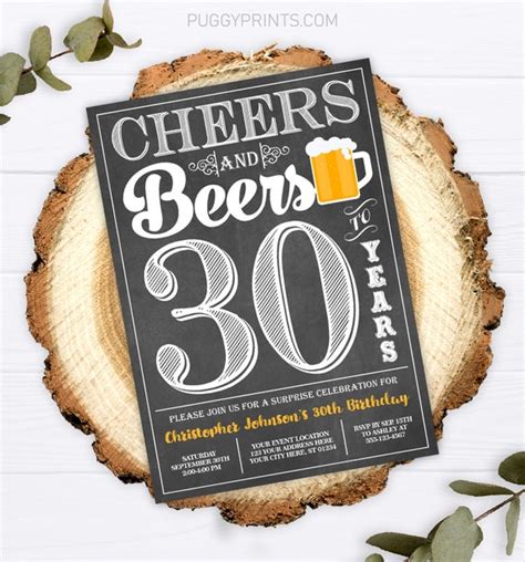 Cheers And Beers To 30 Years Invitation 30th Birthday Invitations Of