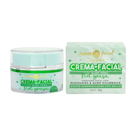 CREMA FACIAL ALOE VERA PIEL GRASA 50G PURPURE Magna Cosmetics