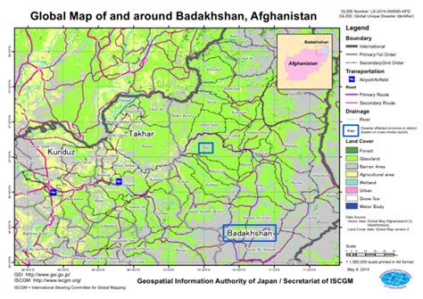 Global Map of and around Badakhshan, Afghanistan: Land Cover ...