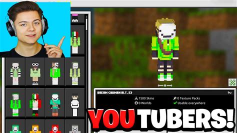 Minecraft Youtubers Skin Pack 3000 Skins Minecraft Bedrock Youtube