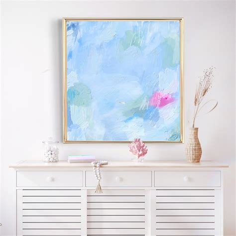 Coastal Wall Art, Blue Art Print Coastal, Abstract Painting, Minimalist Wall Art, Canvas Wall ...