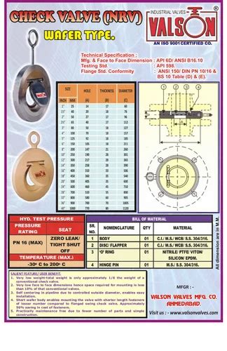 Mild Steel Ms Body Wafer Check Valve Nrv Valve Size Inch At