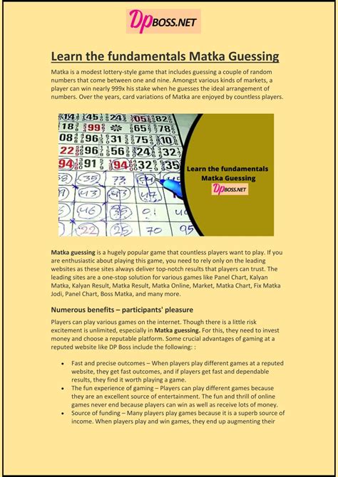 PPT - Learn the fundamentals Matka Guessing PowerPoint Presentation ...